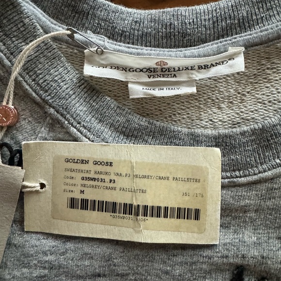 RARE Golden Goose Hariku Sequin Pullover Crewneck Sweatshirt Size M - Picture 3 of 4